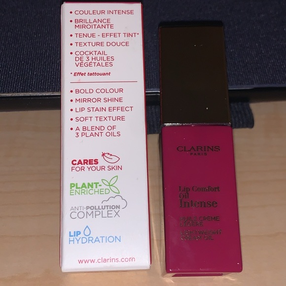 ✨Intense Plum✨Clarins Paris New In Box Light Lip Comfort Oil Intense - Picture 6 of 6